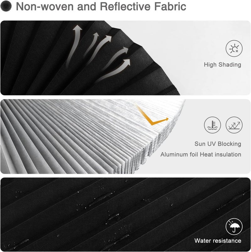 Jlong Blackout Blinds for Windows Cordless Blinds Temporary Shades Blinds No Drill Mini Blinds Black Out Blinds for Window of Bedroom,Bathroom,Kitchen Office (Black-high Shading, 35.4 * 59"(90 * 150cm)) - Image 2